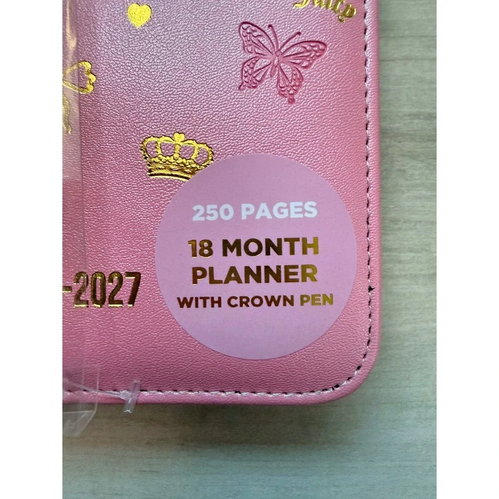 Juicy Couture 2026-2027 Pink Metallic 18-Month Planner with Gold Crown Pen NWT